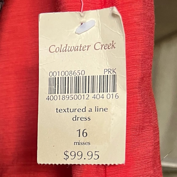 Coldwater Creek | Dark Orange Textured A-Line Dress Size 16 NWT - Picture 9 of 9